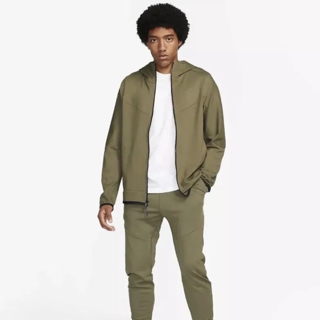Men's Olive Zip Hoodie Jacket - Unbranded
